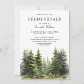 Invitation Pine Trees Forest Photo QR Code Fête des mariées (Devant)