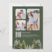 Invitation Pine Trees Forest Photo QR Code Fête des mariées (Dos)