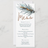 Invitation Pine Verte Rustique Aiguilles Réception Dîner Menu (Devant)