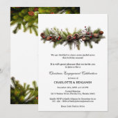Invitation Pine Wire d'hiver Fête d'engagement Noël (Devant / Derrière)