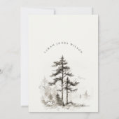 Invitation Pine Woods Mountain Paysage Croquis Anniversaire (Dos)