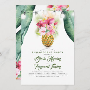 Invitation Pineappa Floral Vase Beach ENGAGEMENT PARTI
