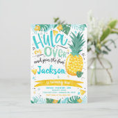 Invitation Pineappa Luau Pool d'Anniversaire de la fête de Lu (Debout devant)