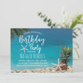 Invitation Pineappa Tropical Starfish Beach Anniversaire (Debout devant)
