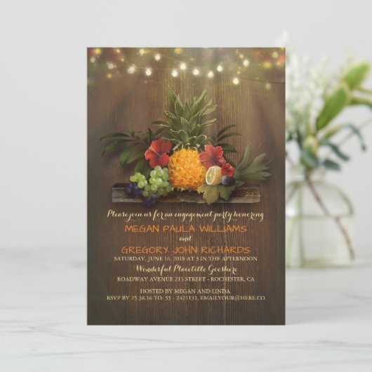 Invitation Pineappical Tropical Beach Lights (Debout devant)