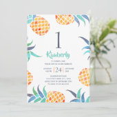 Invitation Pineapple Beach d'été tropical 1er anniversaire (Debout devant)