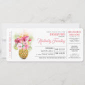Invitation Pineappy Beach Boarding Pass Billet Anniversaire (Devant)