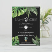 Invitation Pineappy Delight Tropical Foliage Mariage (Debout devant)