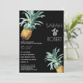 Invitation Pineappy Delight Tropical Foliage Mariage (Debout devant)