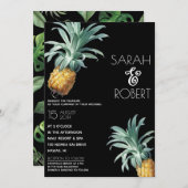 Invitation Pineappy Delight Tropical Foliage Mariage (Devant / Derrière)