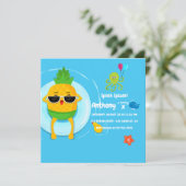 Invitation Pineappy Été Splish Splash Anniversaire de enfant  (Debout devant)
