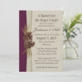 Invitation Pinecone et Burlap Look Douche Couple (Debout devant)