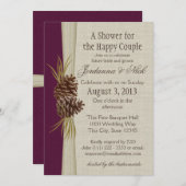 Invitation Pinecone et Burlap Look Douche Couple (Devant / Derrière)