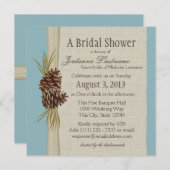 Invitation Pinecone et Burlap Look Fête des mariées (Devant / Derrière)