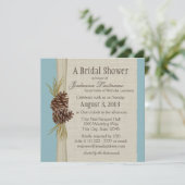 Invitation Pinecone et Burlap Look Fête des mariées (Debout devant)