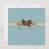 Invitation Pinecone et Burlap Look Fête des mariées (Dos)