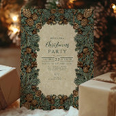Invitation Pinecone rustique Noël À feuillage persistant