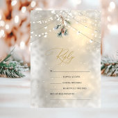 Invitation Pinecone String Lights Mariage d'hiver RSVP