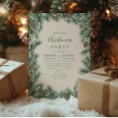 Invitation Pinecone Woodland Green Christmas