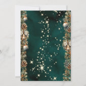 Invitation Pinecones Balls Verre vert Entreprise Noël (Dos)