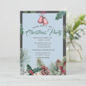Invitation Pinecones Bell Snow Company Fête de Noël (Debout devant)