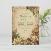 Invitation Pinecones rustiques de Noël et dentelle (Debout devant)