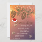 Invitation Pinecones, Snowflakes brillant Noël Corporatif (Devant)