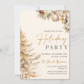 Invitation Pines d'hiver Gold Noël (Devant)