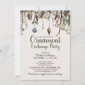 Invitation PINES NEIGE Noël Ornement Parti d'échange (Devant)