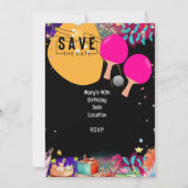 Invitation Ping Pong 40th Birthday Enregistrer la date (Devant)