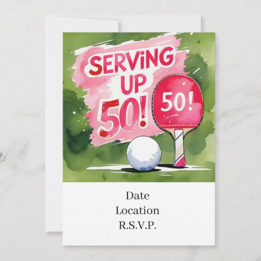 Invitation Ping Pong 50e anniversaire, (Devant)