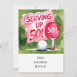 Invitation Ping Pong 50e anniversaire,