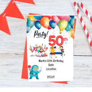 Invitation Ping Pong 50e fête d'anniversaire