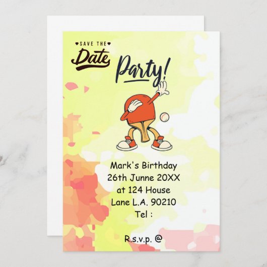 Invitation Ping Pong dabing Table Tennis party drôle (Devant / Derrière)