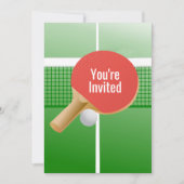 Invitation Ping Pong Table Tennis Design (Devant)