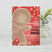 Invitation Pingerbread Peppermenthe Man Winter Holiday Party (Debout devant)