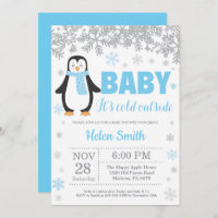 Pingin Winter Blue Boy Baby shower Flocon de neige