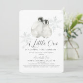 Invitation Pingin Winter Snowflake Blue Boy Baby shower (Debout devant)