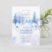 Invitation Pingouin Animal Hiver Onederland 1er anniversaire (Debout devant)