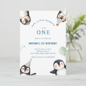 Invitation Pingouin Animal Hiver Onederland 1er anniversaire (Debout devant)
