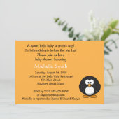 Invitation pingouin; baby shower (Debout devant)
