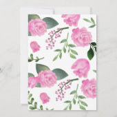 Invitation Pingouin Baby shower Floral rose noir (Dos)