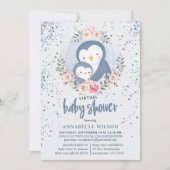 Invitation Pingouin bébé bébé douche virtuelle (Devant)