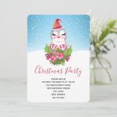 Invitation Pingouin de Noël mignon à la fête de Santa Hat (Debout devant)