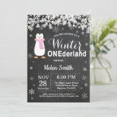 Invitation Pingouin d'hiver 1er anniversaire (Debout devant)