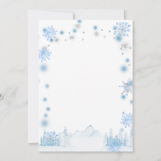 Invitation Pingouin d'hiver Flammes de neige en hiver (Dos)