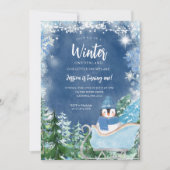 Invitation Pingouin d'hiver Flammes de neige Onederland 1er a (Devant)