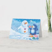 Invitation Pingouin et Snowman (Devant)