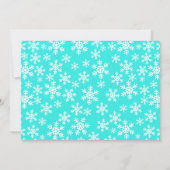 Invitation Pingouin Flamme de neige Turquoise hiver Onederlan (Dos)