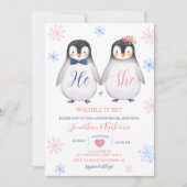Invitation Pingouin Flocon de neige Révélation de genre (Devant)